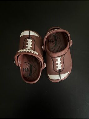 CROCS Kids Football-Design Clog Sandals in Brown